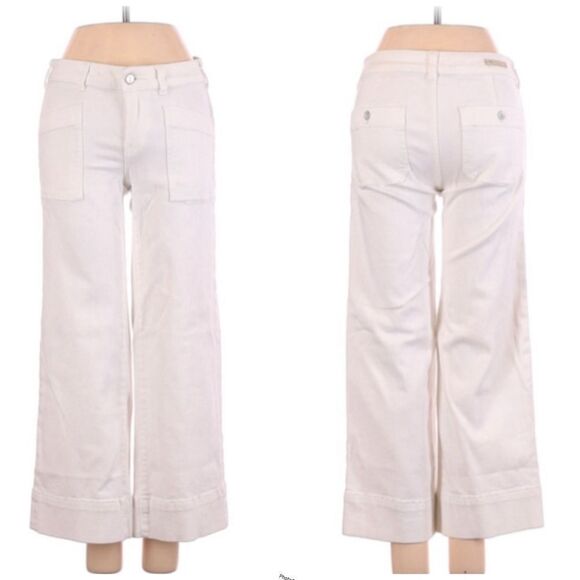 Anthropologie Pilcro Wide-Leg White Denim Jean Pants Size 26 - Picture 2 of 12